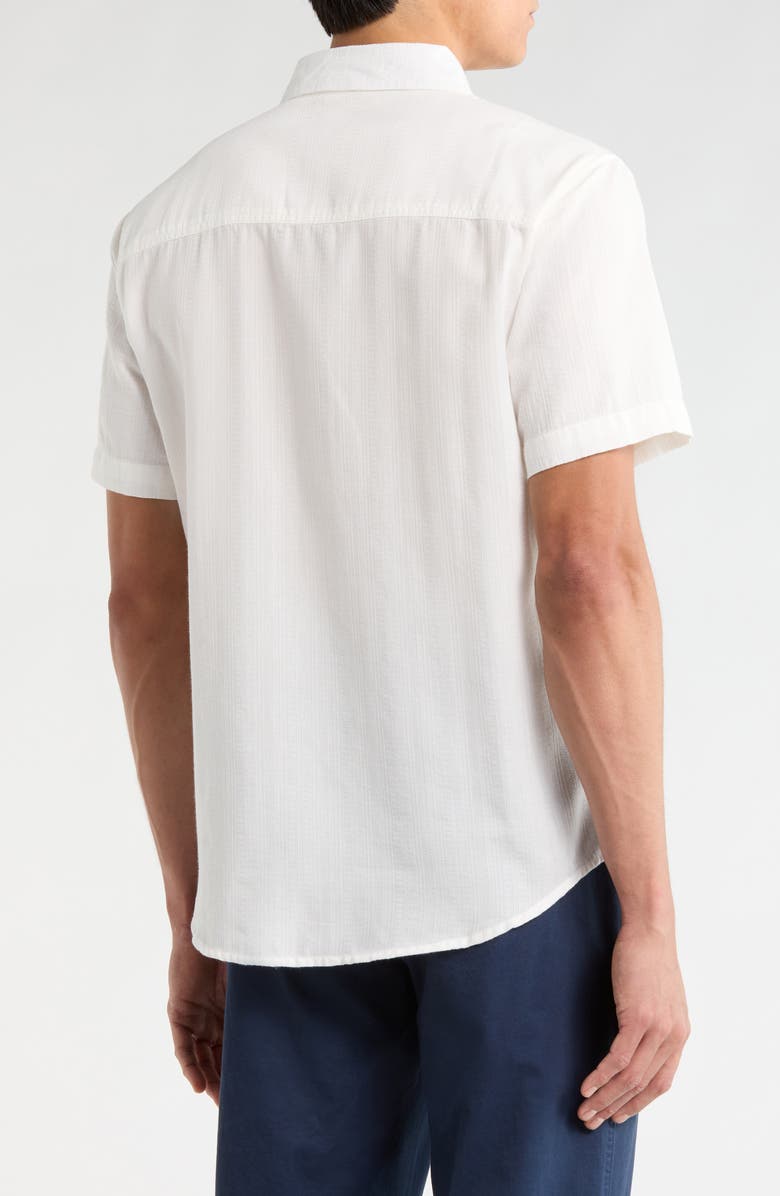 Seager Co Caldera Stripe Jacquard Short Sleeve Button-Up Shirt, Alternate, color, Vintage White
