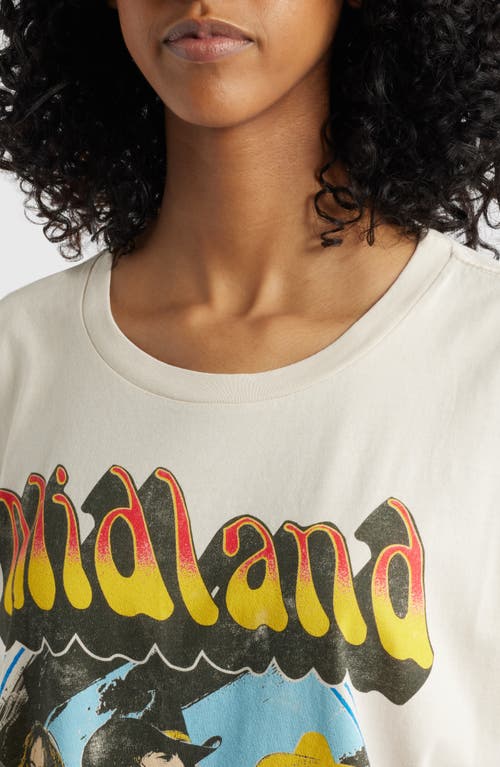Daydreamer Midland Let It Roll Cotton Graphic T-shirt In Dirty White