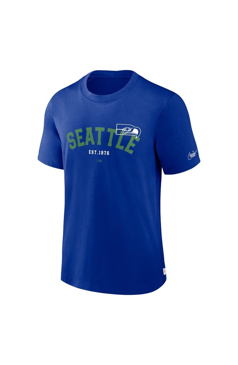 Nike Men's Nike Royal Seattle Seahawks Rewind Slogan T-Shirt, Alternate, color,