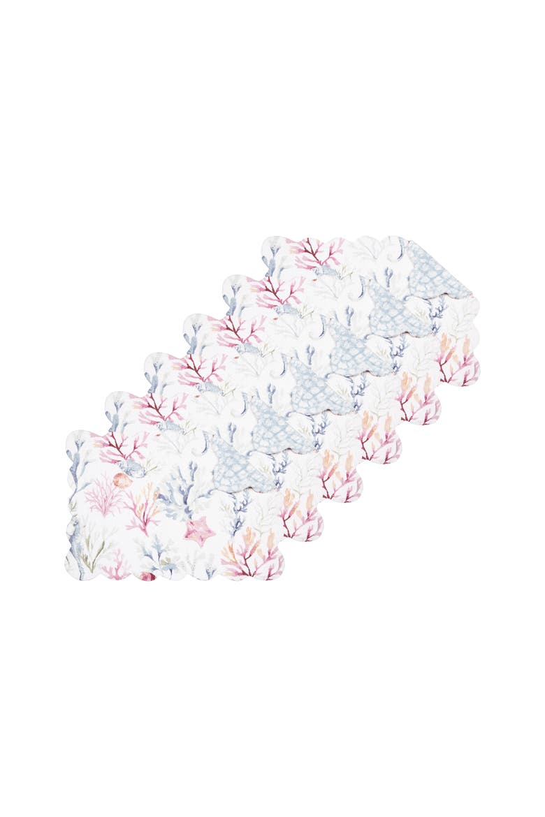 Nori Coral Placemats, Set of 6, Main, color, Blue