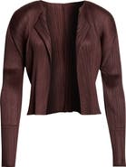 Pleats Please Issey Miyake Monthly Colors July Pleated Open Front Cardigan