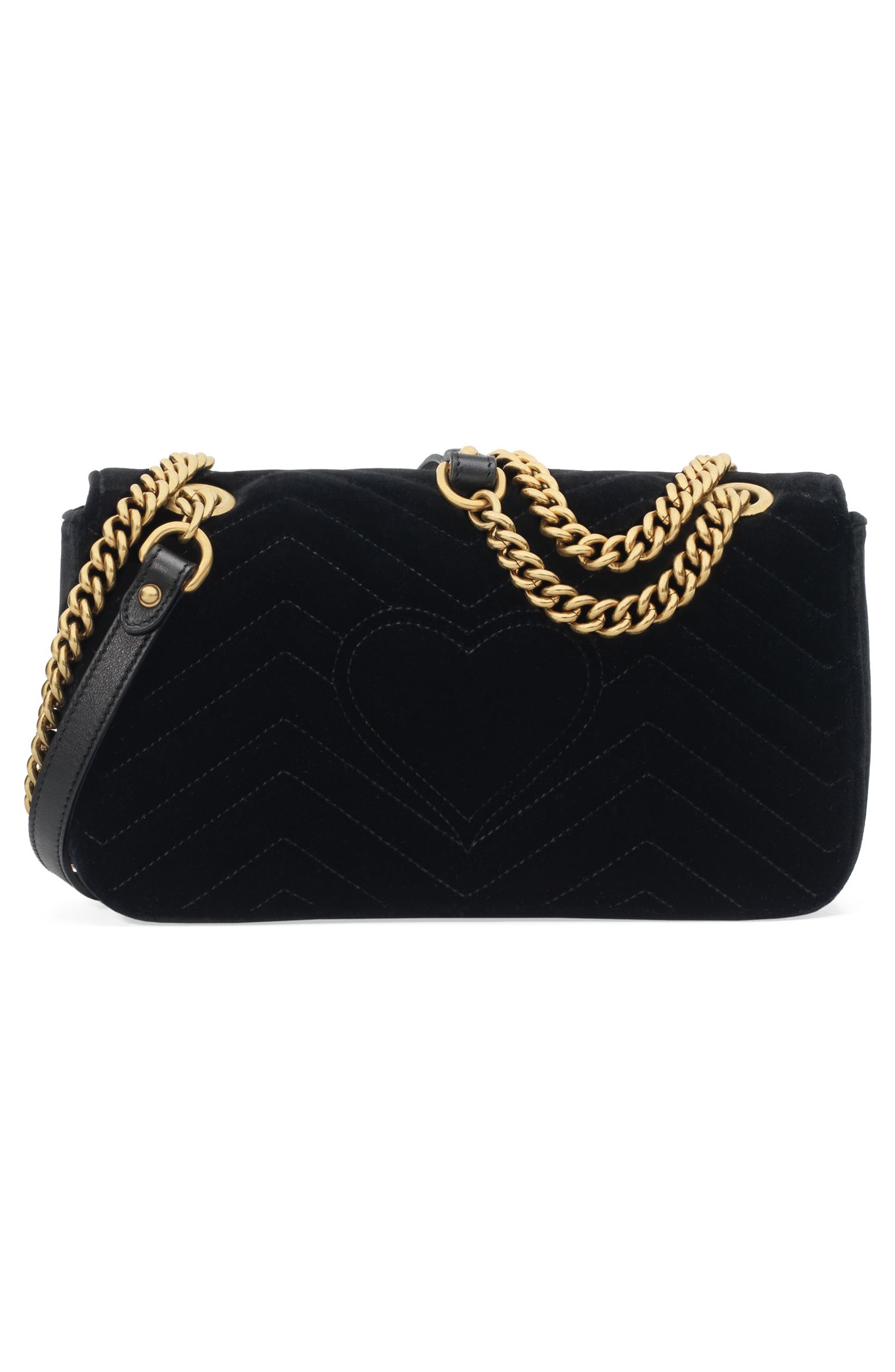 Gucci Medium GG Marmont 2.0 Matelassé Velvet Shoulder Bag, Alternate, color, 