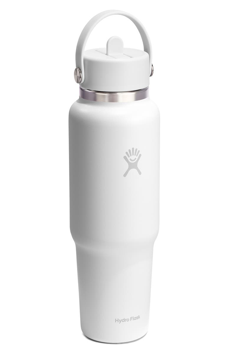 Hydro Flask 40-Ounce Wide Mouth with Flex Straw Cap, Alternate, color, White