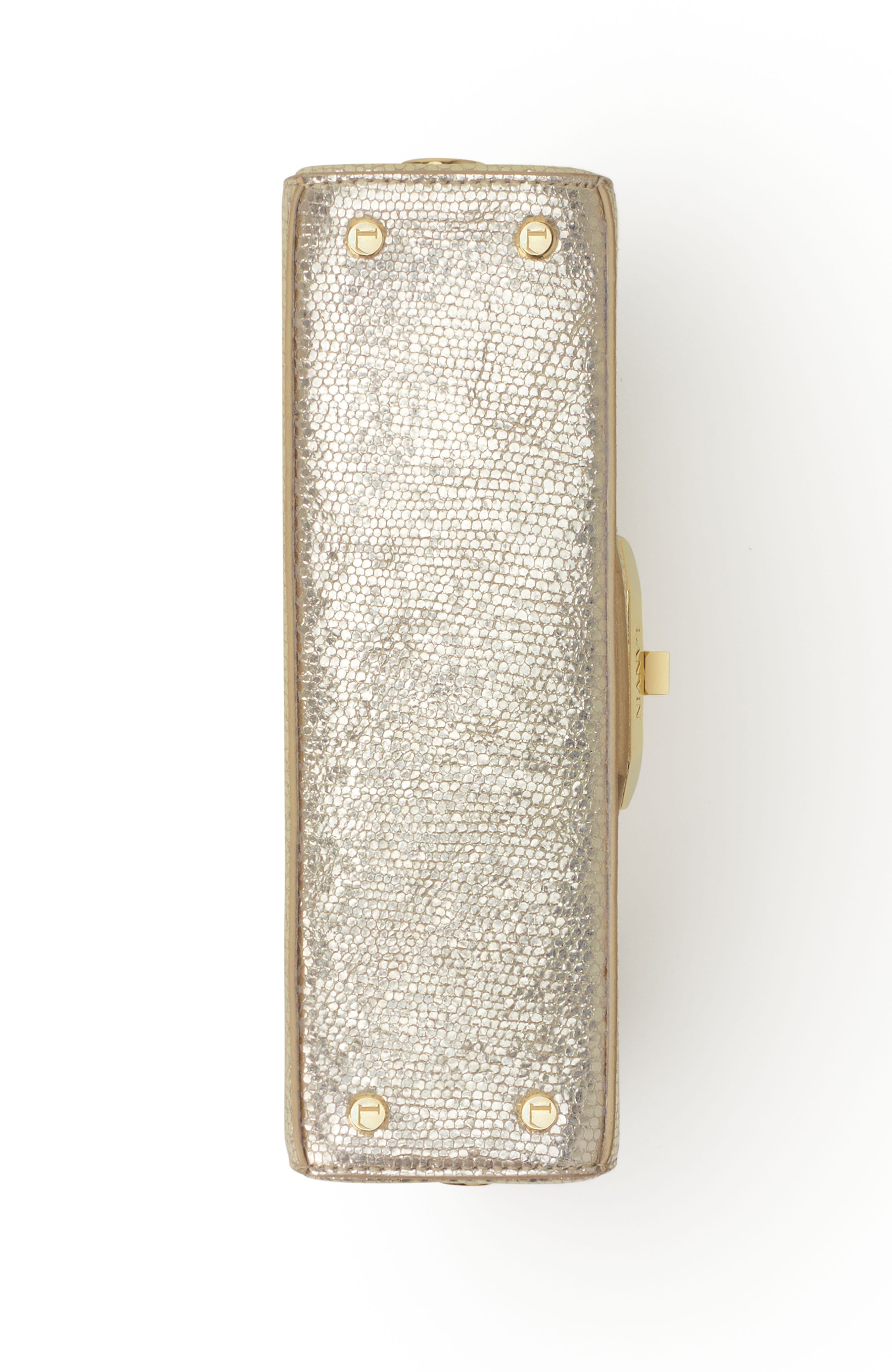 Pencil Cat Nano Bag In Crackled Metallic Leather, Alternate, color, Gold