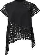 AllSaints Zala Lace Panel Asymmetric Top