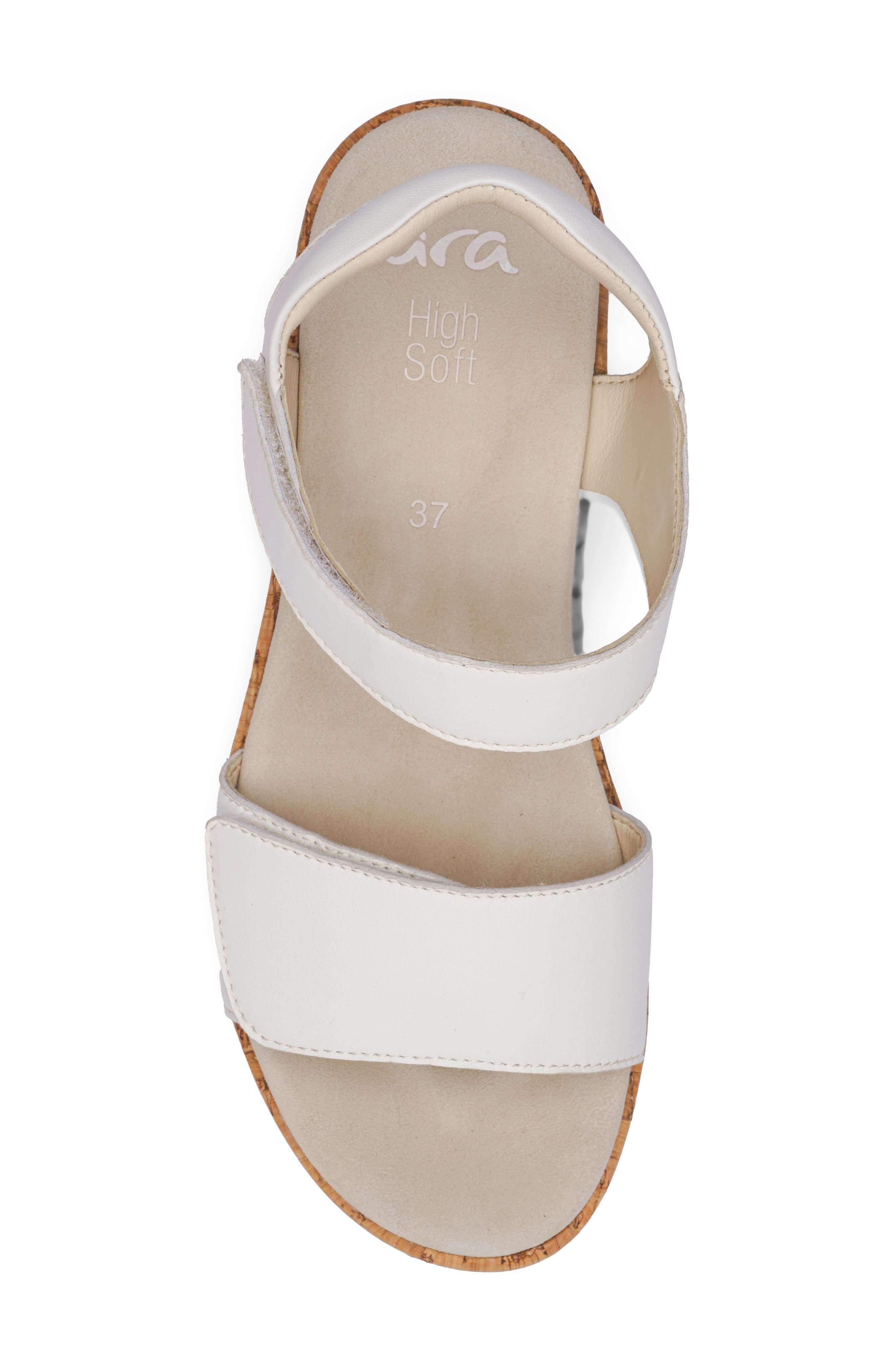 Rosepetal Platform Wedge Sandal, Alternate, color, WHITE/ NATURAL