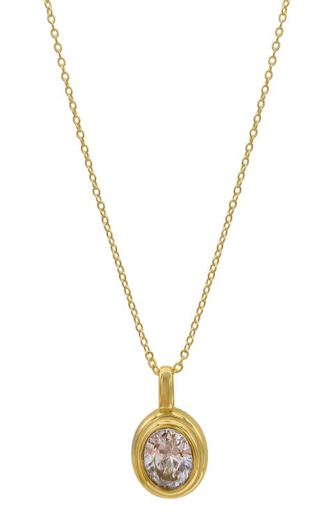 Water Resistant Oval Pendant Necklace