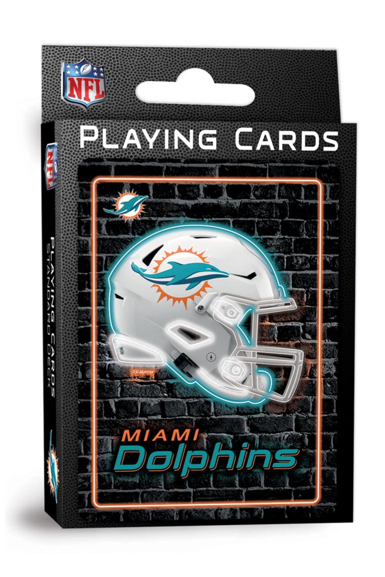 Miami Dolphins Neon Playing Cards, Main, color, Multicolor
