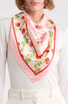 Tomato & Lobster Print Square Scarf