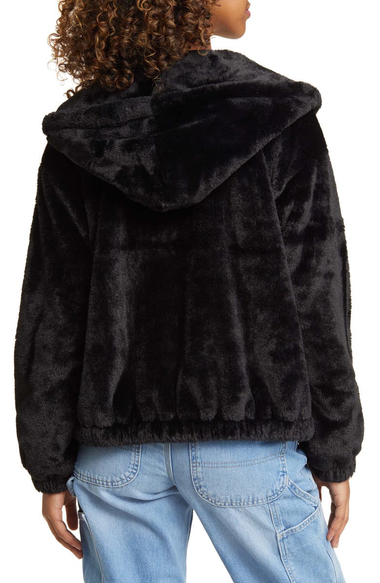 Thread & Supply Faux Fur Zip-Up Hooded Jacket, Alternate, color, 