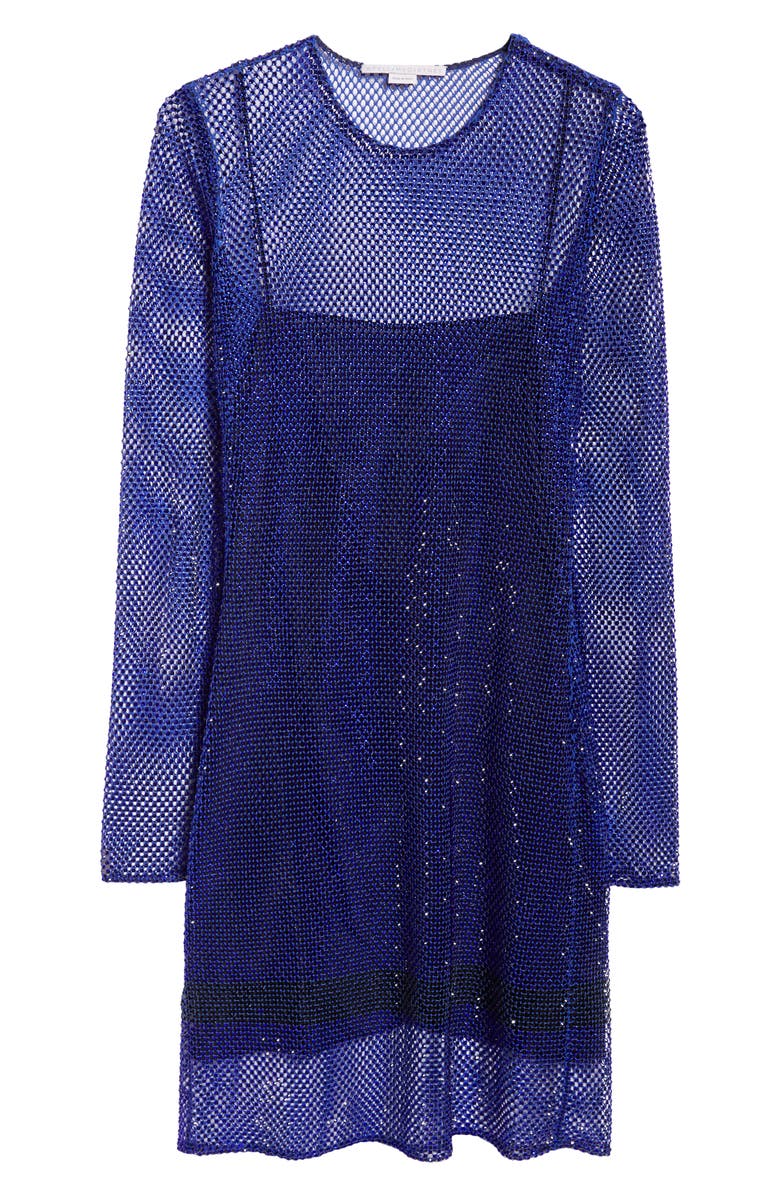 Stella McCartney Hotfix Long Sleeve Crystal Mesh Dress, Alternate, color,