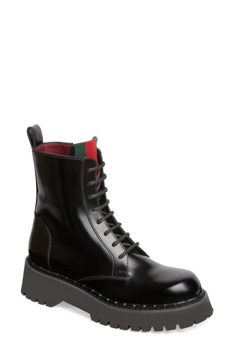 Leather gucci boots best sale