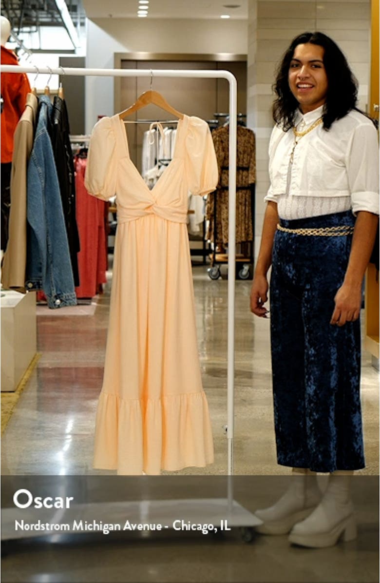 Tie Back Puff Sleeve Midi Dress, sales video thumbnail