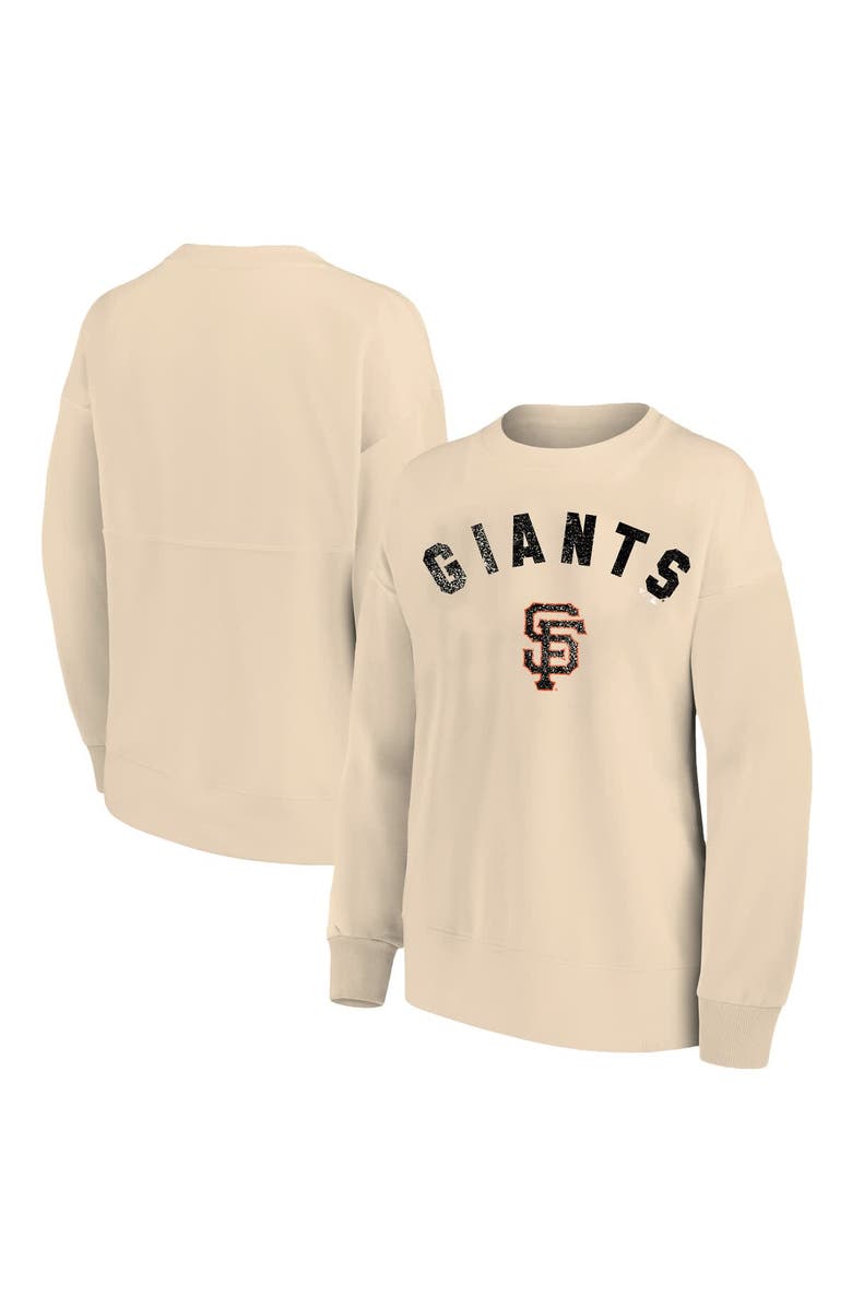 PROFILE Women's Profile  Oatmeal San Francisco Giants Plus Size French Terry Pullover Sweatshirt, Main, color, Oatmeal
