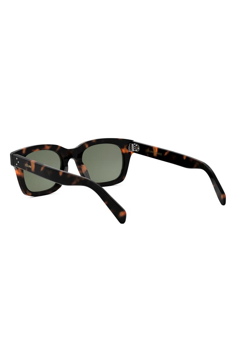CELINE Bold 3 Dots 50mm Square Sunglasses, Alternate, color, Dark Havana / Green