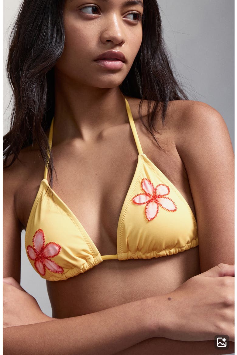 Beaded Two-Piece Swimsuit, Alternate, color, YELLOW