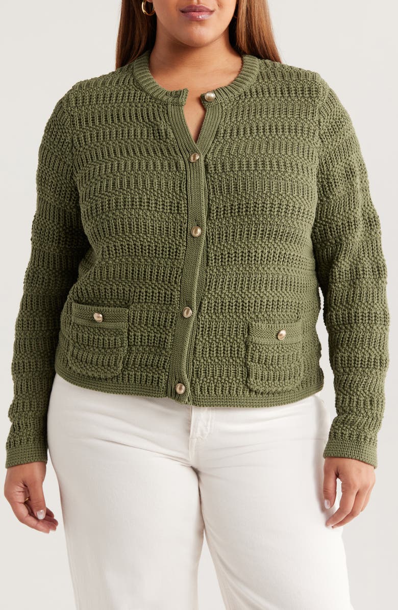 Caslon<sup>®</sup> Textured Sweater Jacket, Alternate, color,