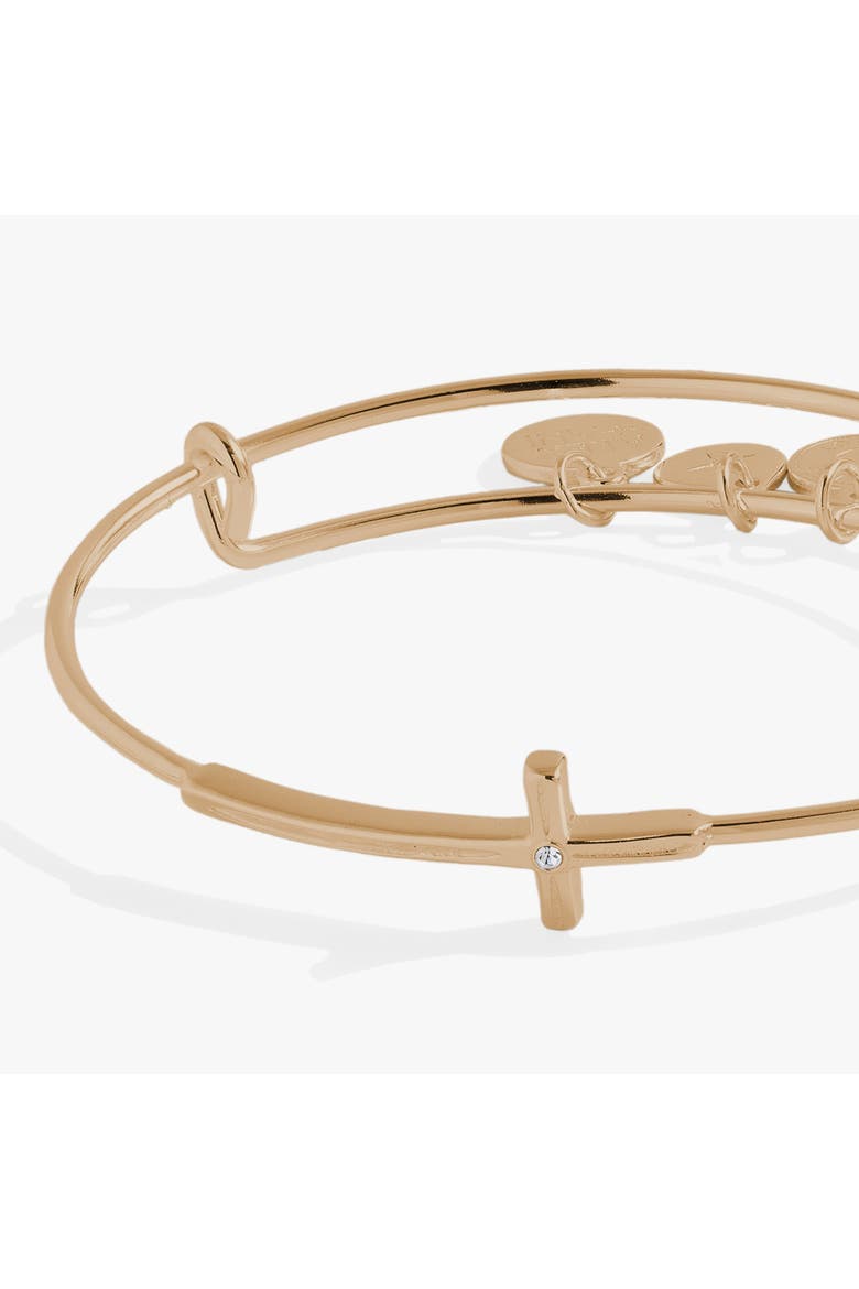 Cross Inline Bangle, Alternate, color, Gold