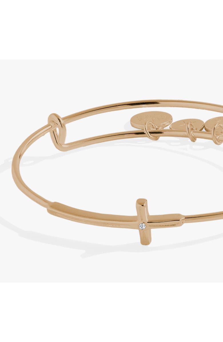 Alex and Ani Cross Inline Bangle, Alternate, color, Gold