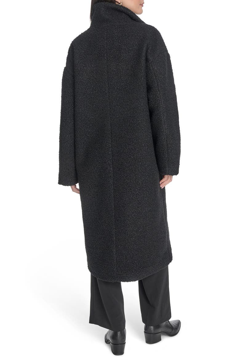 Bouclé Longline Cocoon Car Coat, Alternate, color, BLACK