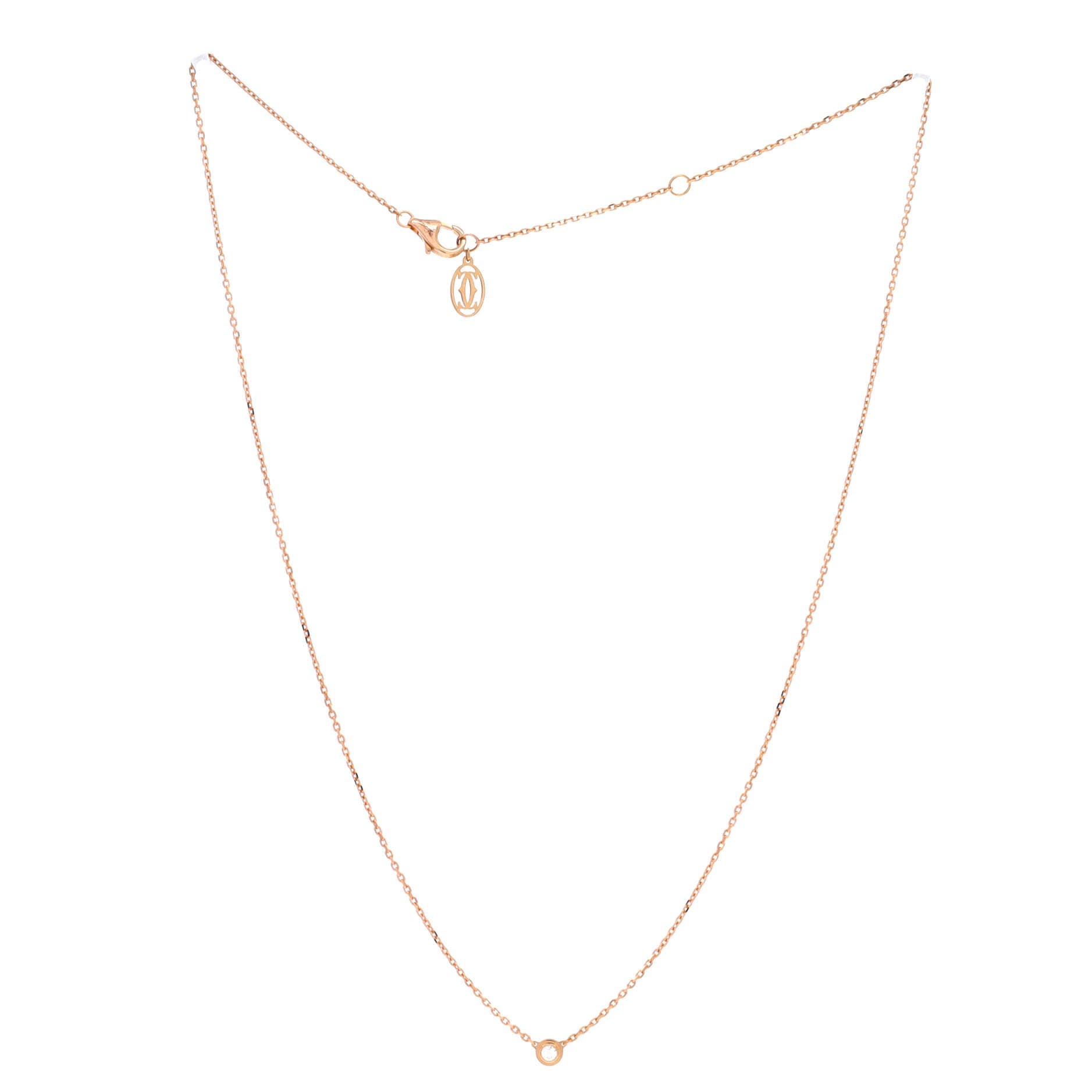 Cartier D'Amour Pendant Necklace 18K Rose Gold with Diamond XS, Alternate, color, Metallic Gold
