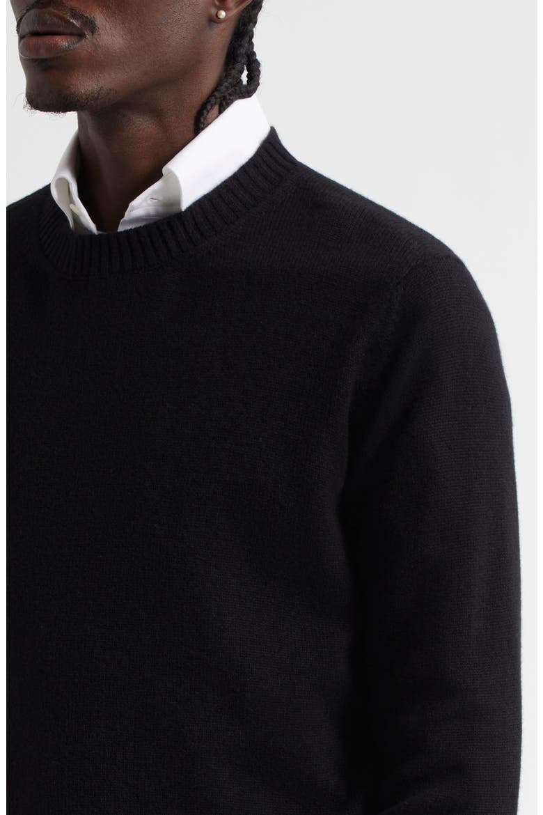 Cashmere Crewneck Sweater, Alternate, color, BLACK