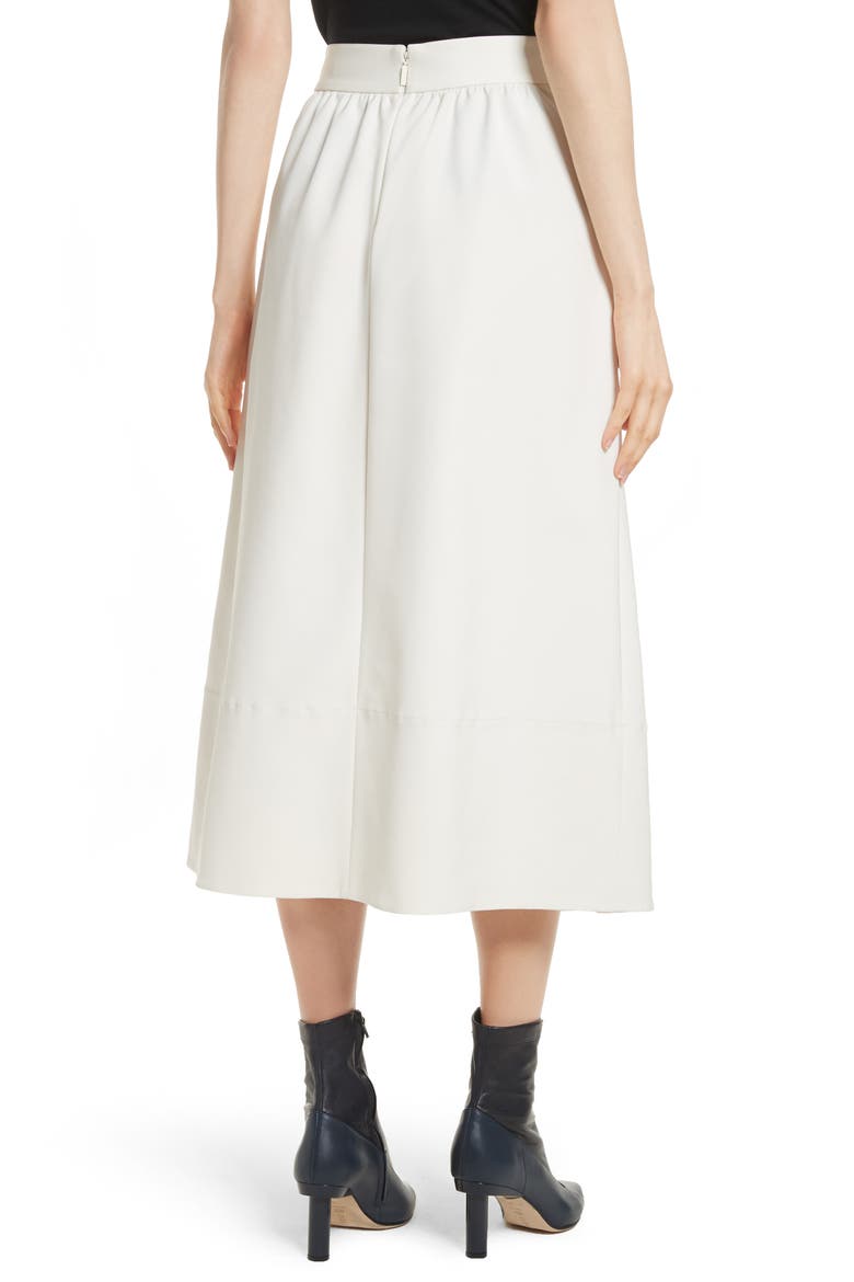 Stretch Faille Full Midi Skirt, Alternate, color, IVORY