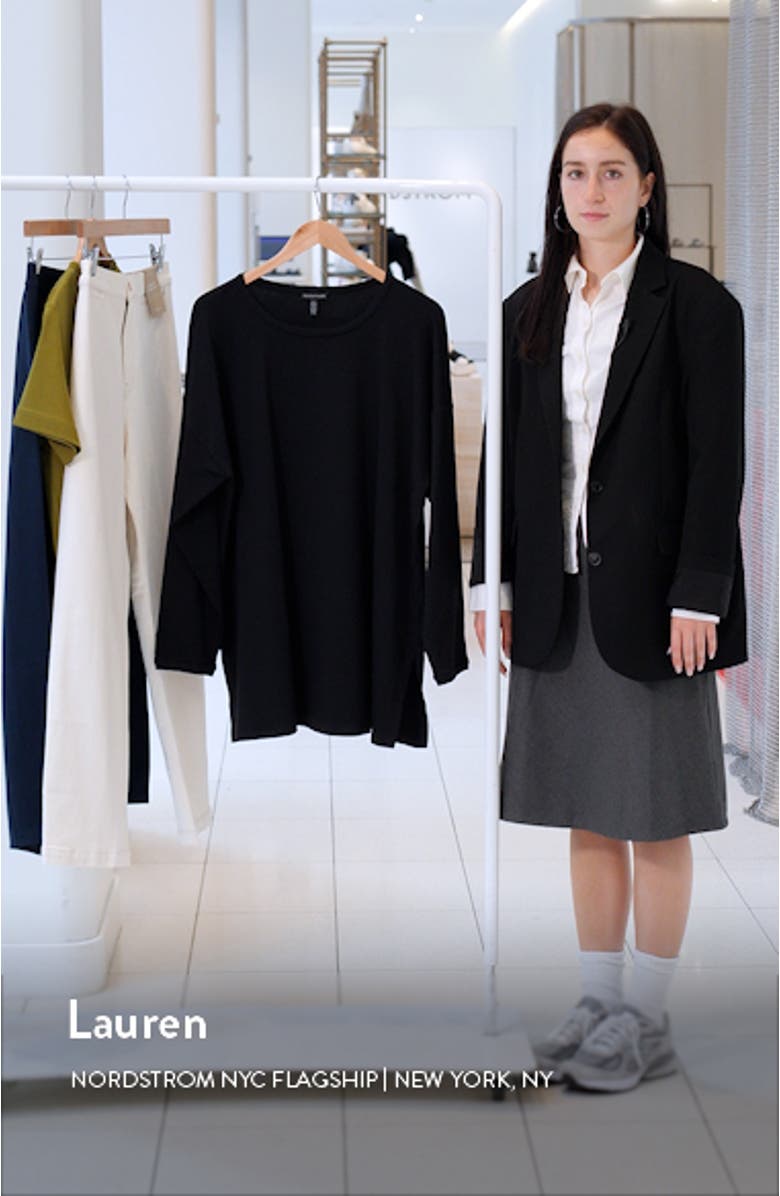 Crewneck Long Sleeve Longline Top, sales video thumbnail