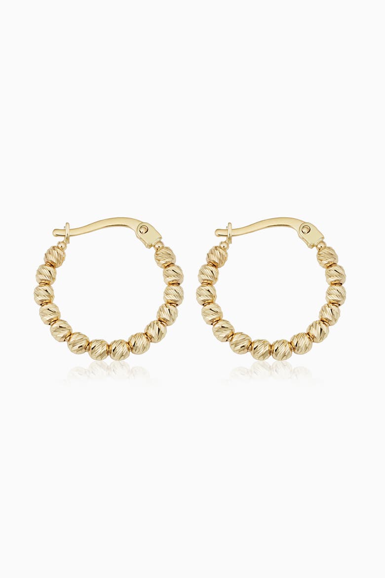 14K Yellow Gold Celebration Ball Hoops, Main, color, Yellow Gold