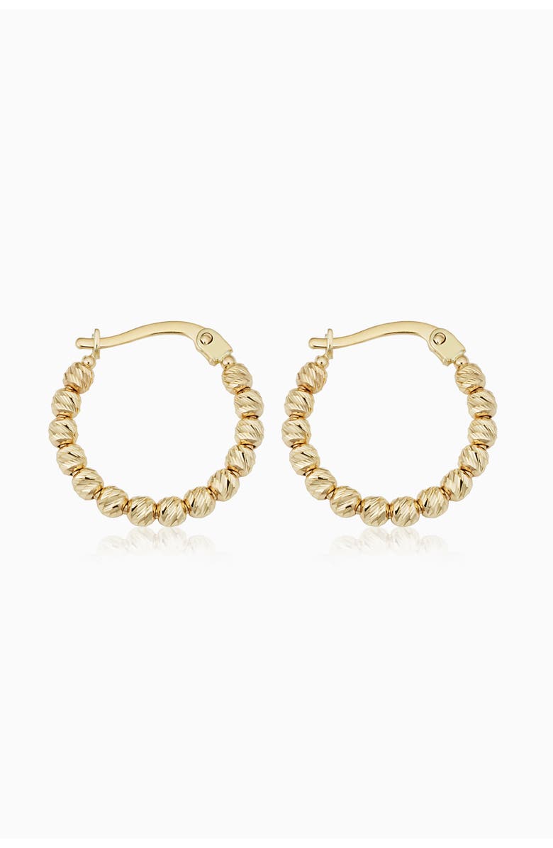 Oradina 14K Yellow Gold Celebration Ball Hoops, Main, color, Yellow Gold