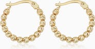 Oradina 14K Yellow Gold Celebration Ball Hoops