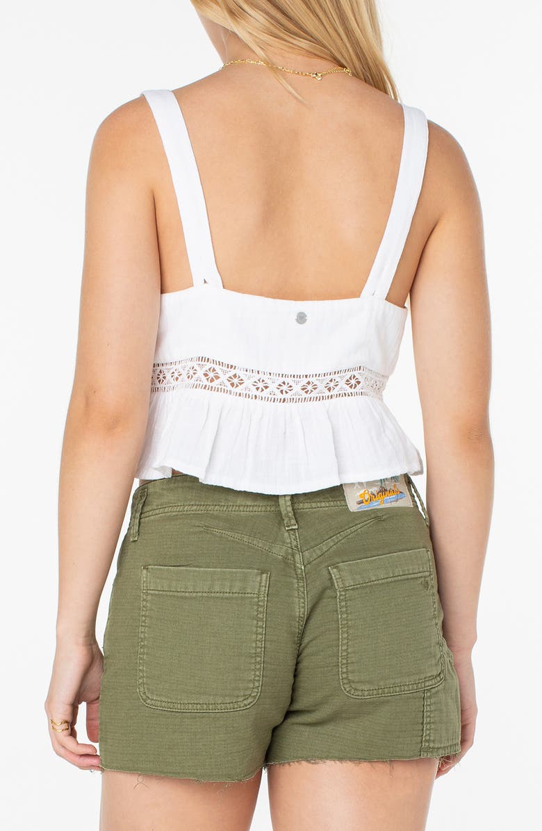 Roxy Island Time Cotton Crop Tank, Alternate, color, Snow White Solid