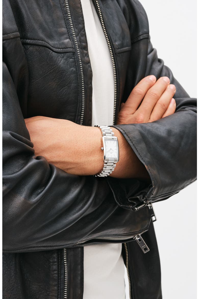 Tank Bracelet Watch, 24mmW x 35mmH, Alternate, color, SILVER
