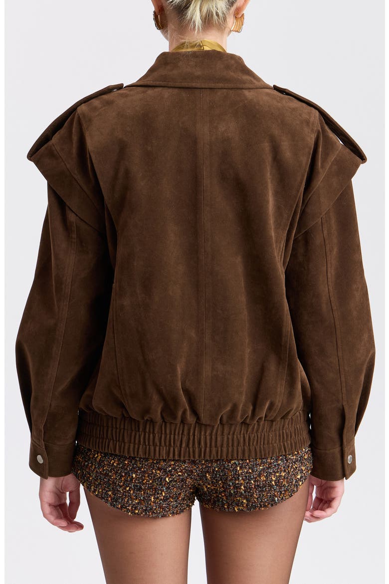 Faux Suede Bomber Jacket, Alternate, color, BRUNETTE