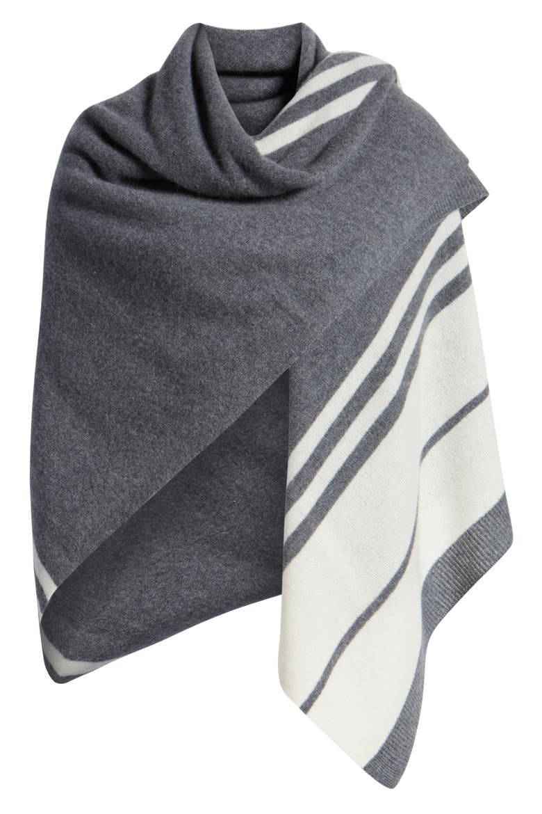 Stripe Cashmere Scarf, Alternate, color, GREY COMBO