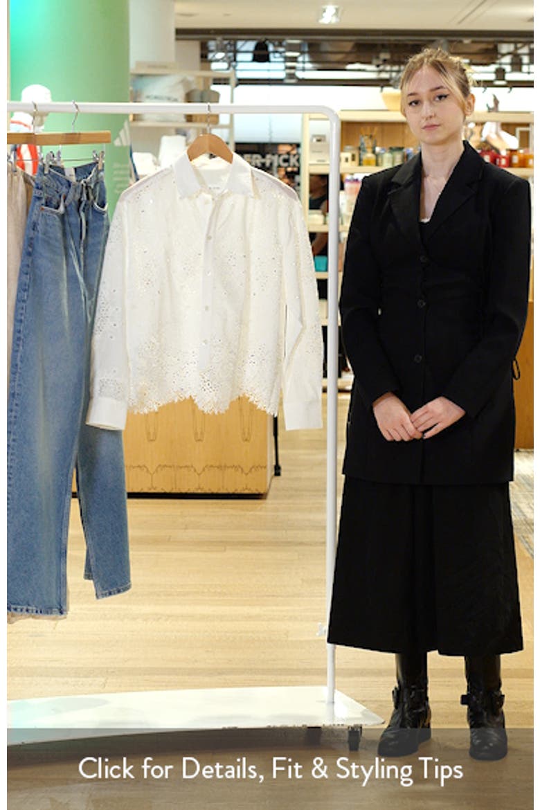 Embroidered Eyelet Lace Button Down Shirt video
