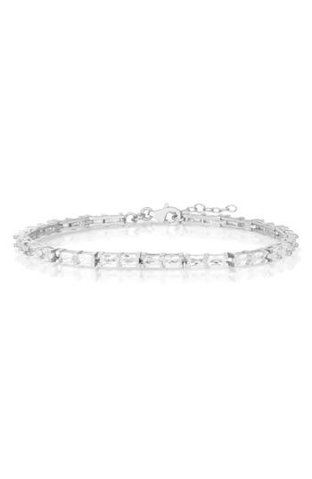 Glaze Jewelry Baguette Cubic Zirconia Bracelet In Silver