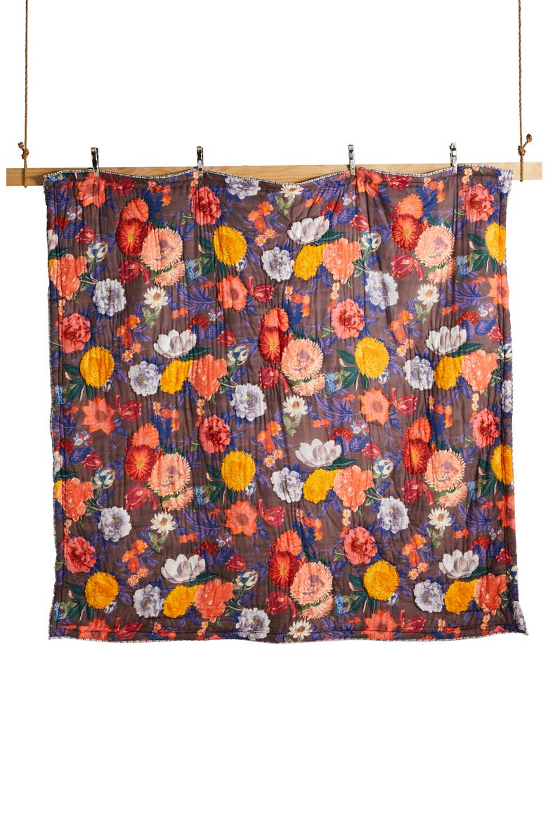Anthropologie Agneta Reversible Quilt, Alternate, color, NAVY