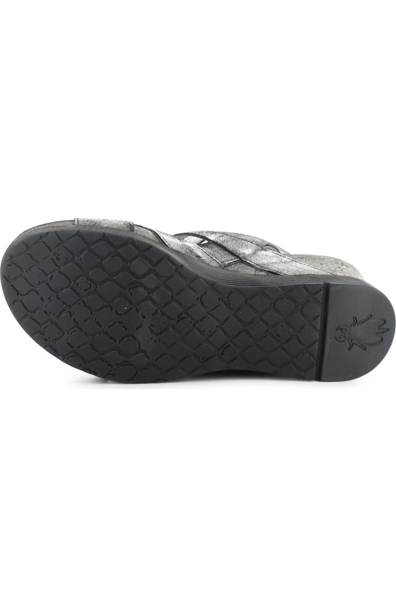 Fly London 'Wege' Leather Sandal, Alternate, color, 024 Silver Dk Flash