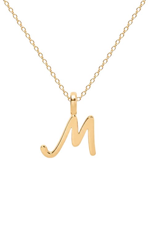 Script Initial Charm Necklace
