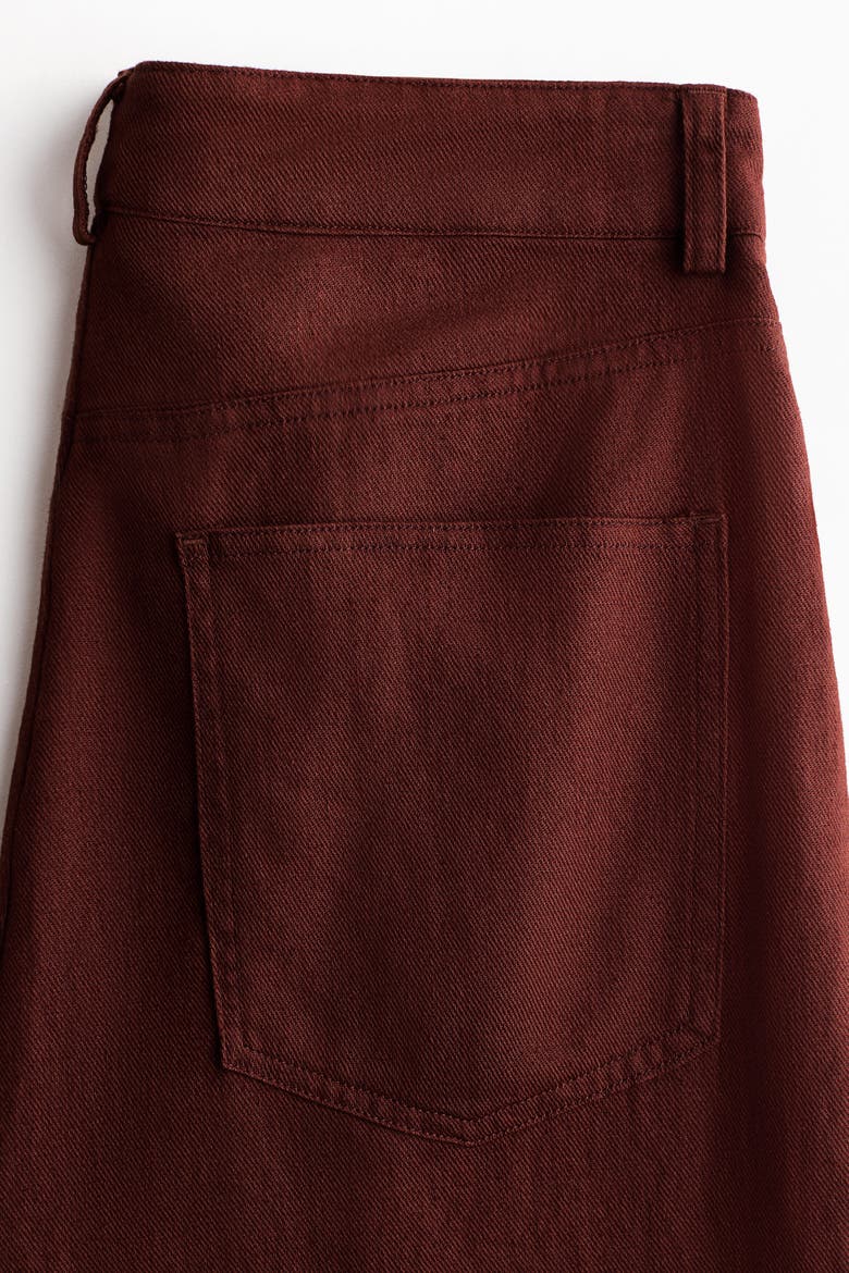 Linen-blend Trousers, Alternate, color, Dark brown