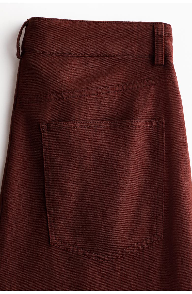 H&M Linen-blend Trousers, Alternate, color, Dark Brown