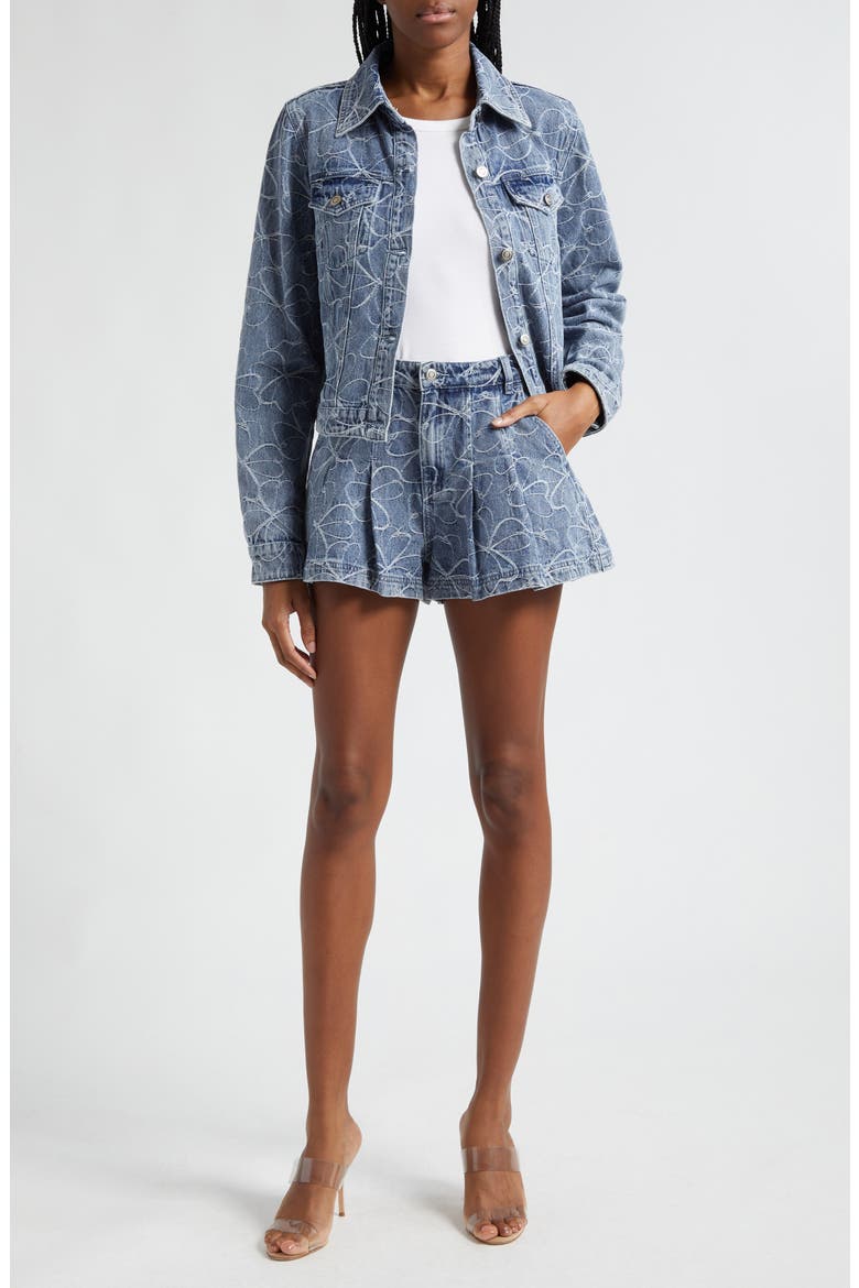 Hoff Embroidered Floral Denim Trucker Jacket, Alternate, color, INDIGO EMB FLORAL DENIM