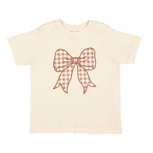 Sweet Wink Gingham Bow Patch Short Sleeve T-shirt In White