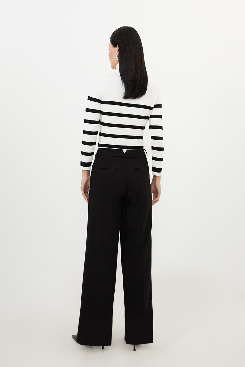 Essential Tailored Straight Leg Pants, Alternate, color, Black