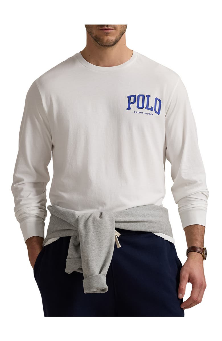 Polo Ralph Lauren Big & Tall Logo Jersey Long-Sleeve T-Shirt, Main, color, White