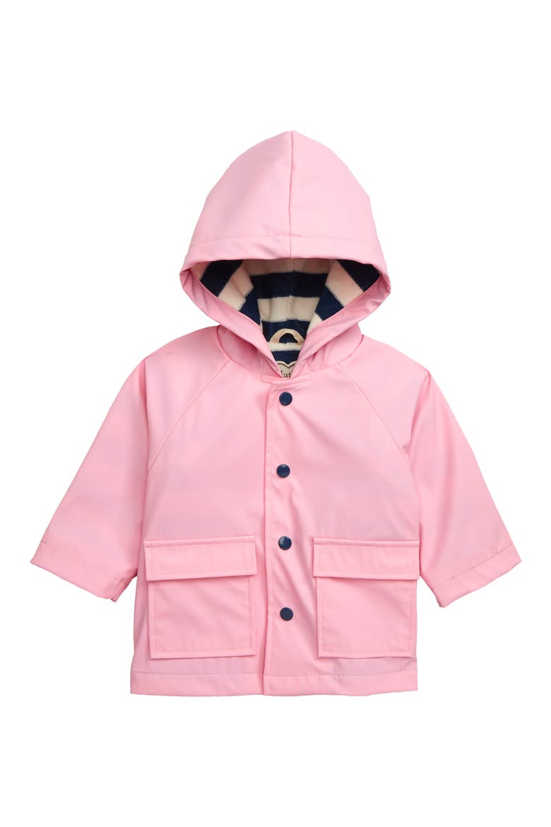 Pink Waterproof Hooded Raincoat, Main, color, PINK