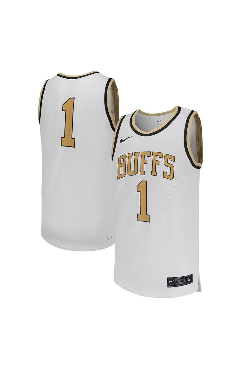 Nike Men's Nike #1 White Colorado Buffaloes Replica Basketball Jersey, Main, color, White