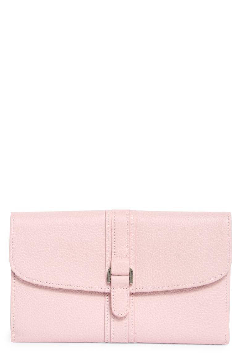 Leather Checkbook Wallet, Main, color, POWDER