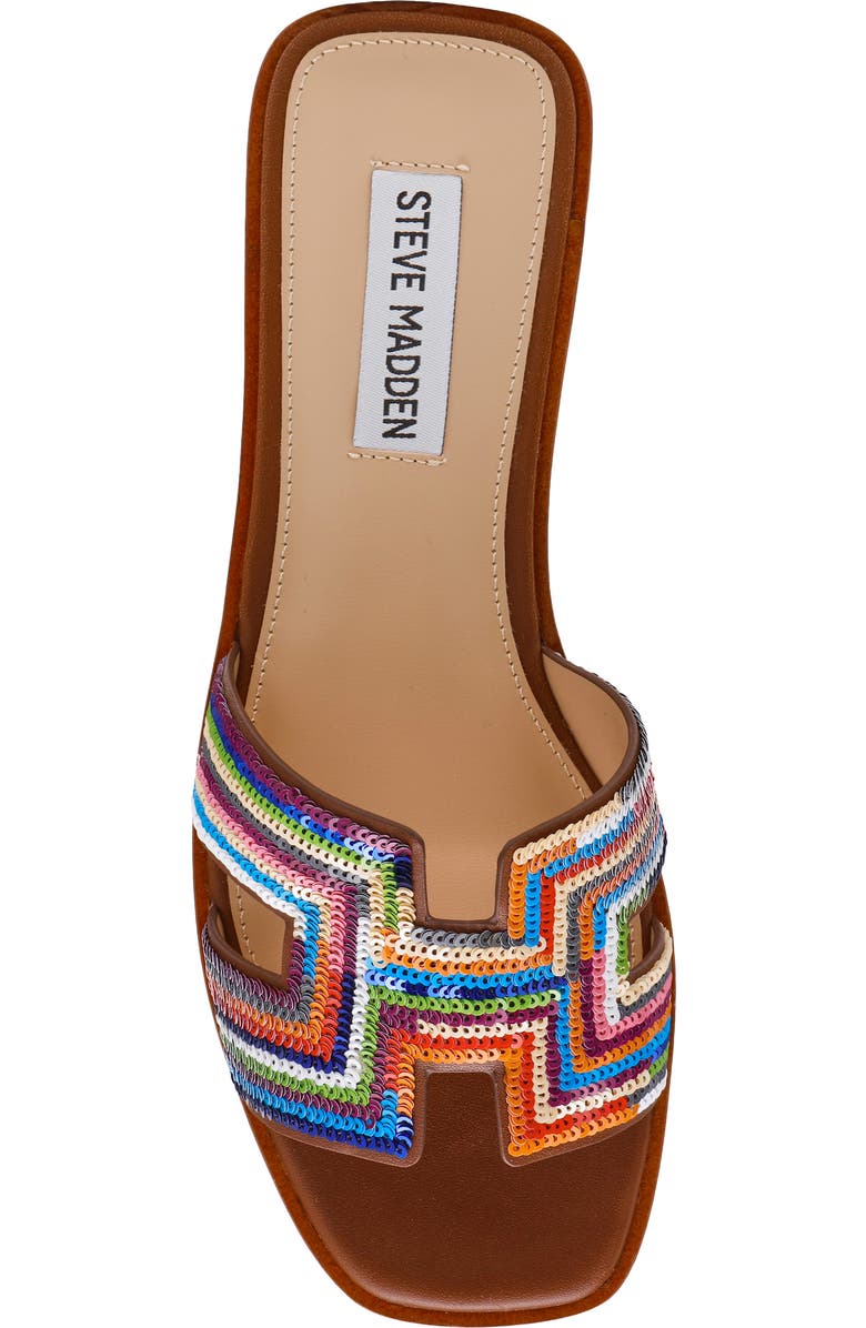 Steve Madden Hadyn Sequin Slide Sandal, Alternate, color, Multi Brown